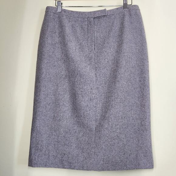 Lauren Ralph Lauren Wool Angora Pencil Straight Skirt Size 14 Gray Quiet Luxury - Picture 1 of 6